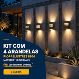 Kit Arandelas RioPrelustres 6204 Alumínio Marrom Texturizado 7,5X8X12