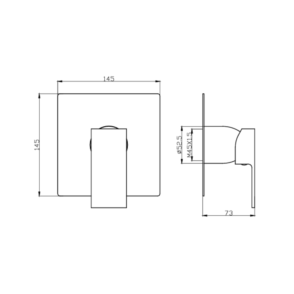 Acabamento Monocomando Dax Havel para Chuveiro Base Deca Black - DAX-4994-HV-BL