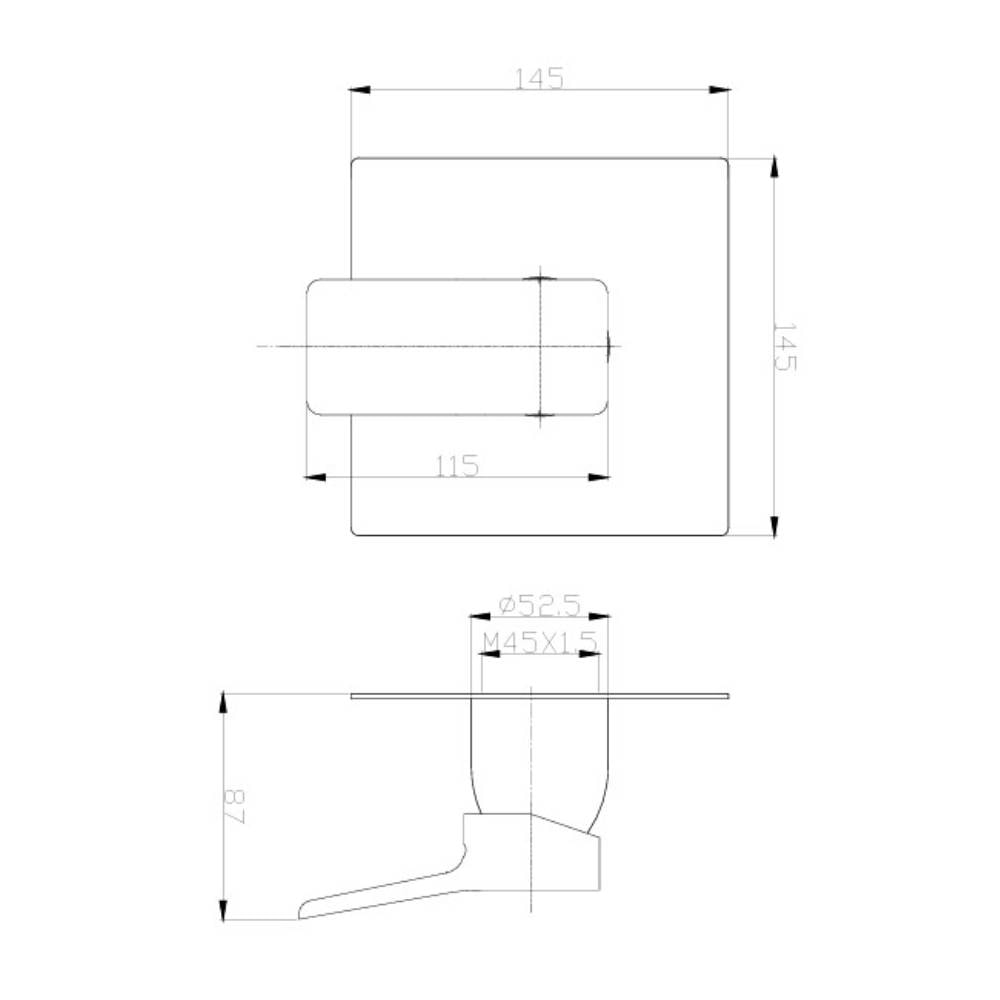 Acabamento Monocomando Dax Tamisa para Chuveiro Base Deca Black - DAX-4994-TM-BL