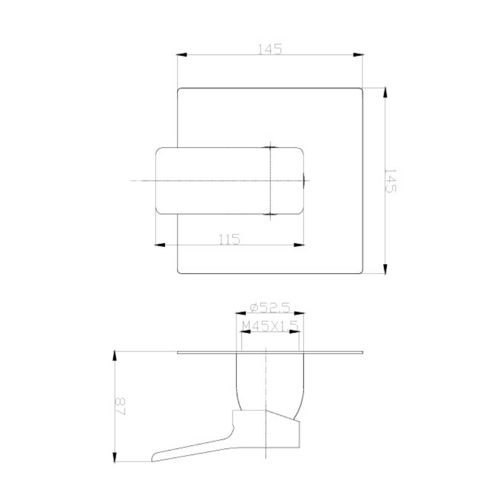 Acabamento Monocomando Dax Tamisa para Chuveiro Base Deca Cinza - DAX-4994-TM-GR