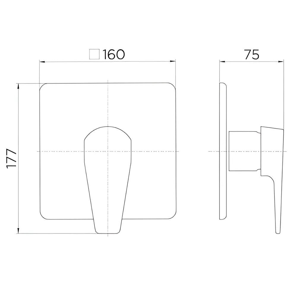 Acabamento Monocomando Docol Lift para Chuveiro e Ducha Higiência DocolBase Onix - 90008057156