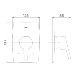 Acabamento Monocomando Docol Nexus para Chuveiro Baixa Pressão Cromado - 00502906