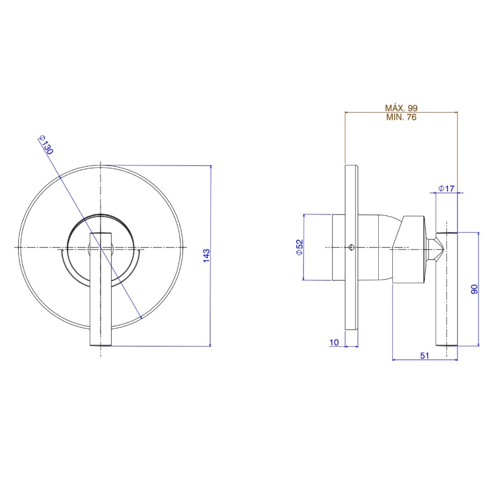 Acabamento Monocomando para Chuveiro Deca Beta Cromado - 4993.C109.CHU