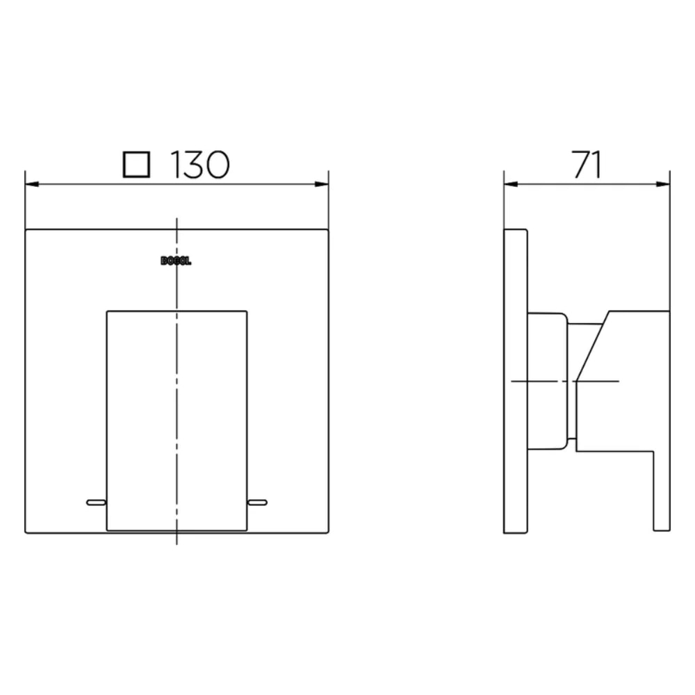Acabamento Monocomando para Chuveiro Docol New Edge Cromado - 90009260006