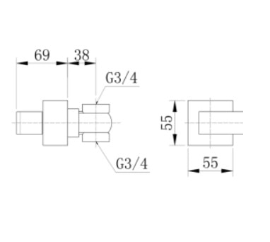 Acabamento para Registro Base Deca Jiwi Madrid Black - WJ-4916-MD-BL