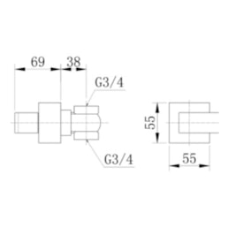 Acabamento para Registro Base Deca Jiwi Madrid Black - WJ-4916-MD-BL