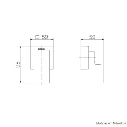 Acabamento para Registro Base Docol New Edge 3/4