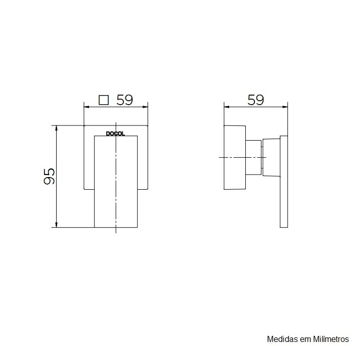Acabamento para Registro Base Docol New Edge 3/4