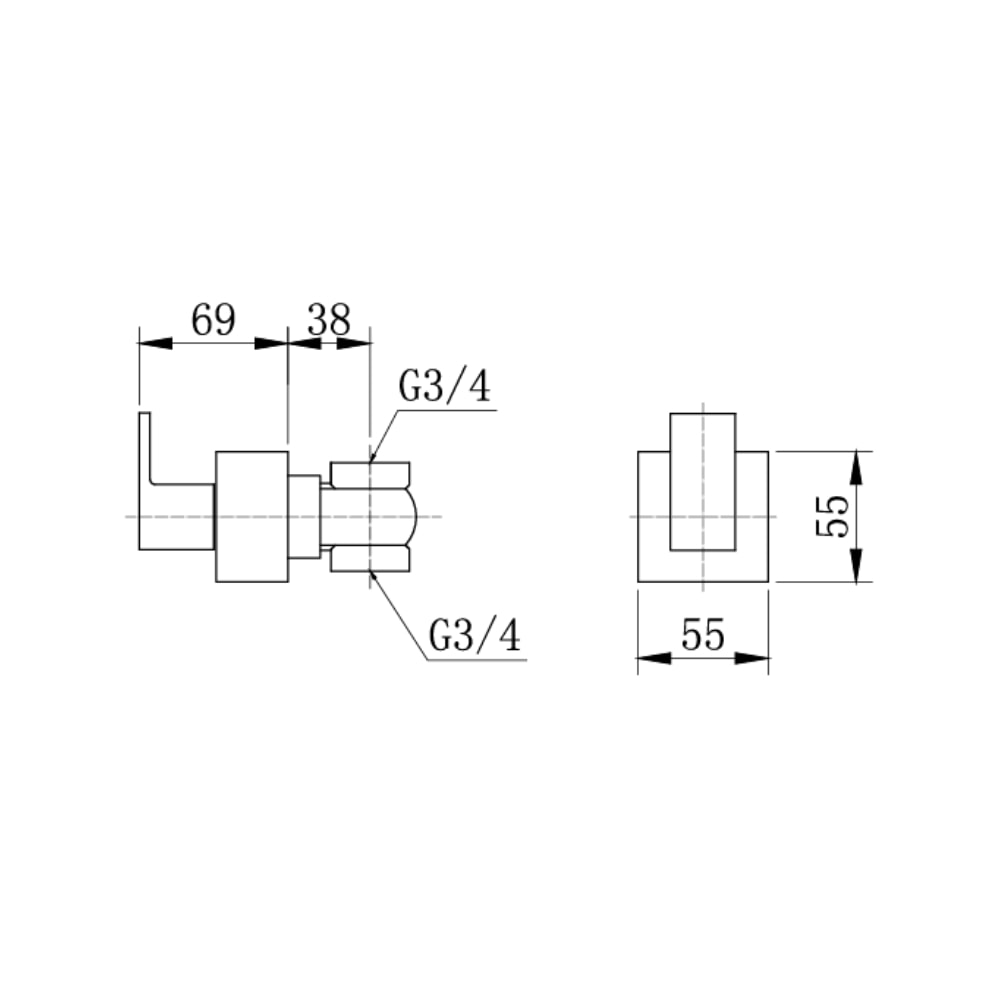 Acabamento para Registro Dax Havel Base Deca Black - DAX-4916-HV-BL