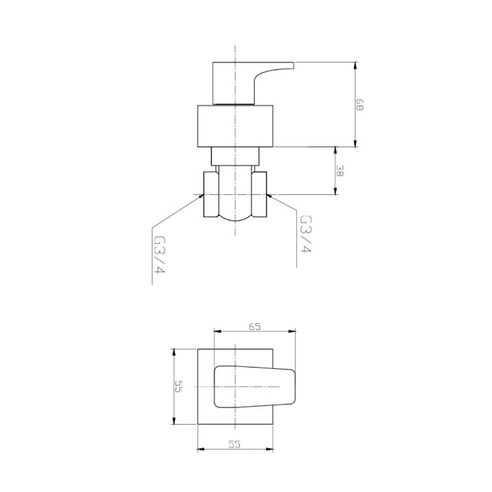 Acabamento para Registro Dax Iguaçu Base Deca Black - DAX-4916-IG-BL