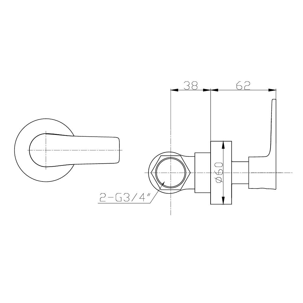 Acabamento para Registro Dax Mendonza Rose Gold - DAX-4916-MZ-RG