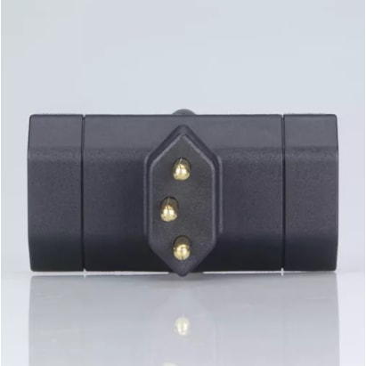 Adaptador de Tomada Margirius 2P+T 10A Preto - 15621