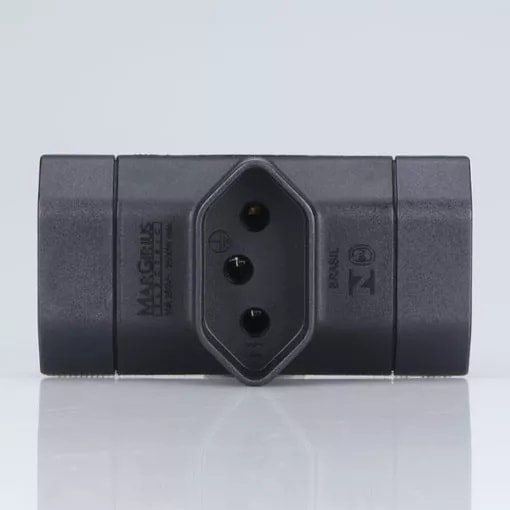 Adaptador de Tomada Margirius 2P+T 10A Preto - 15621