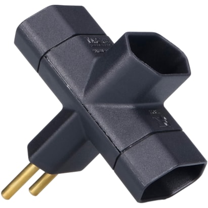 Adaptador de Tomada Margirius 2P+T 10A Preto - 15621
