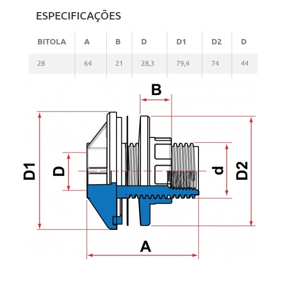 Adaptador para Caixa d'Água Tigre Aquatherm 28mm - 22855824