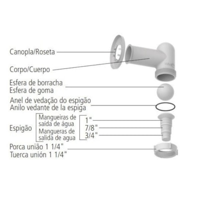 Adaptador para máquina de Lavar Tigre - 26913519