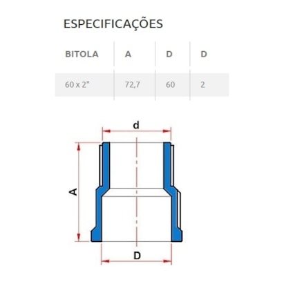 Adaptador Soldável PVC Tigre 60mm - 22000608