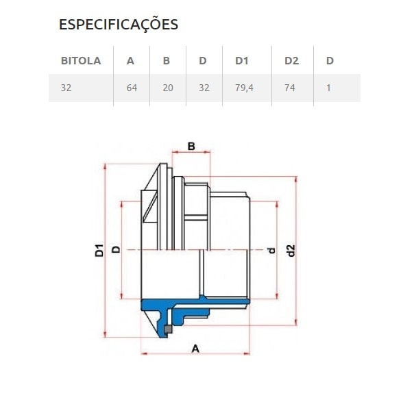Adaptador Soldável PVC Tigre com Anel para Caixa d'Água 32mm - 22002449