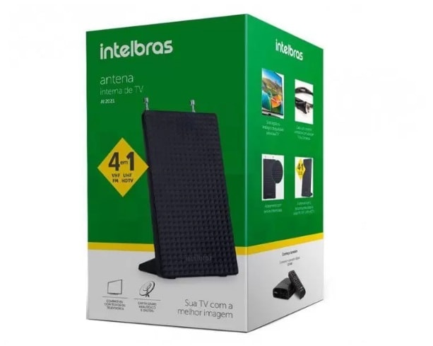Antena de TV Digital Intelbras Interna HDTV Preta