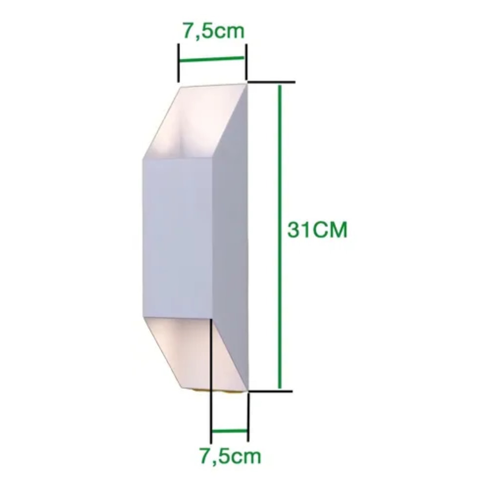 Arandela de Alumínio Ideal para 2 Lâmpadas GU10 Branco - 112