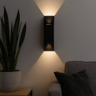 Arandela de Alumínio Ideal para 2 Lâmpadas GU10 Preto - 112