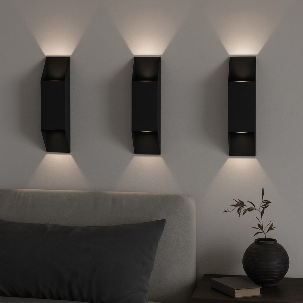 Arandela de Alumínio Ideal para 2 Lâmpadas GU10 Preto - 112