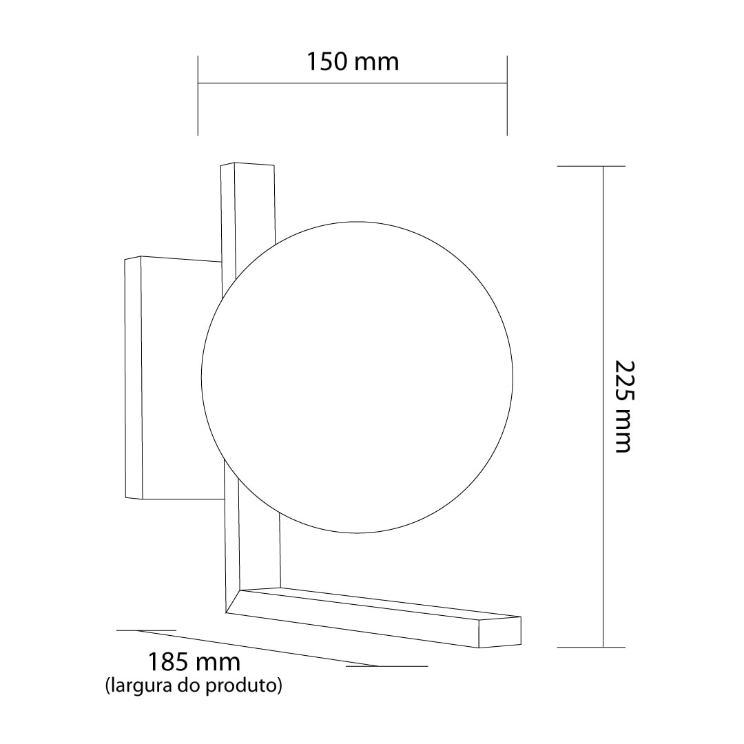 Arandela de Parede Startec Havana Preto