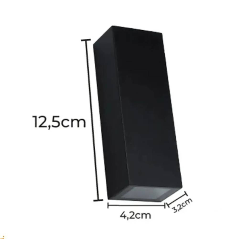 Arandela Evoled Retangular 5W 3000K Preto - LE-3901