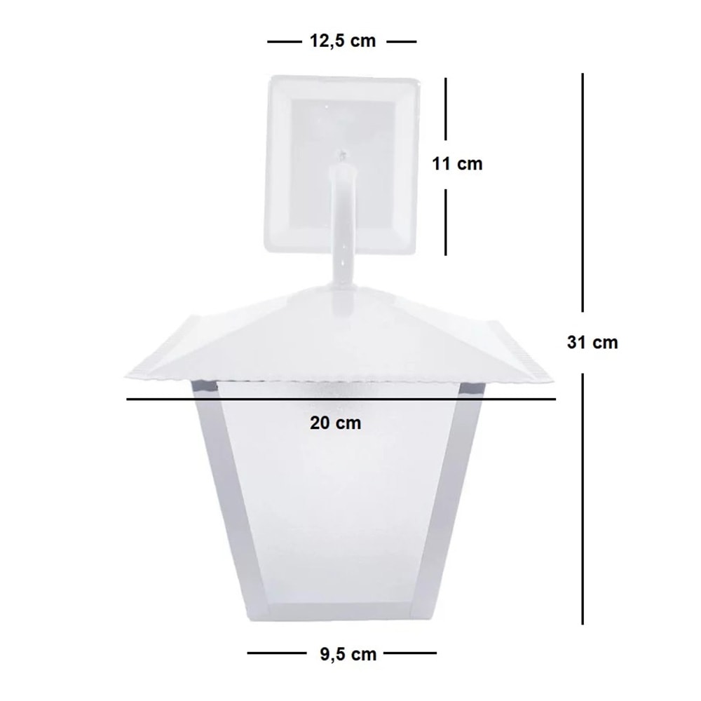 Arandela Ideal Colonial Quadrada Branca - L-4-B