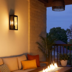 Arandela Ideal Vintage com Vidro Transparente Preto - 260