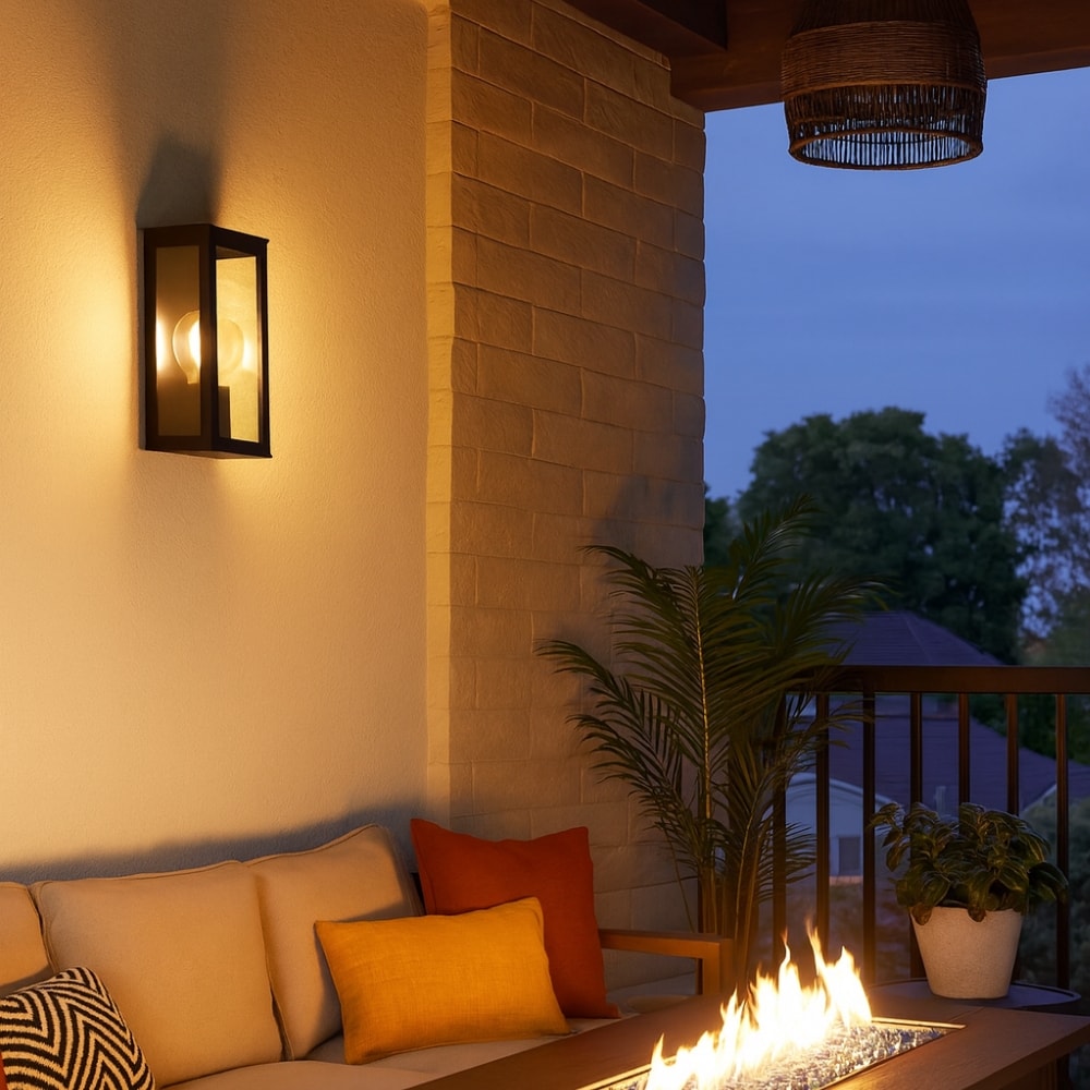 Arandela Ideal Vintage com Vidro Transparente Preto - 260