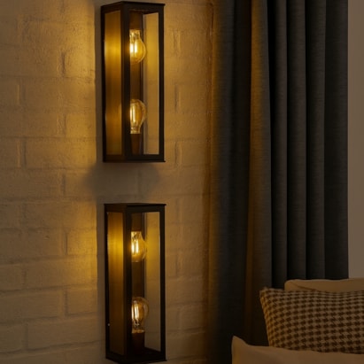 Arandela Ideal Vintage para 2 Lâmpadas E27 Preto - 262