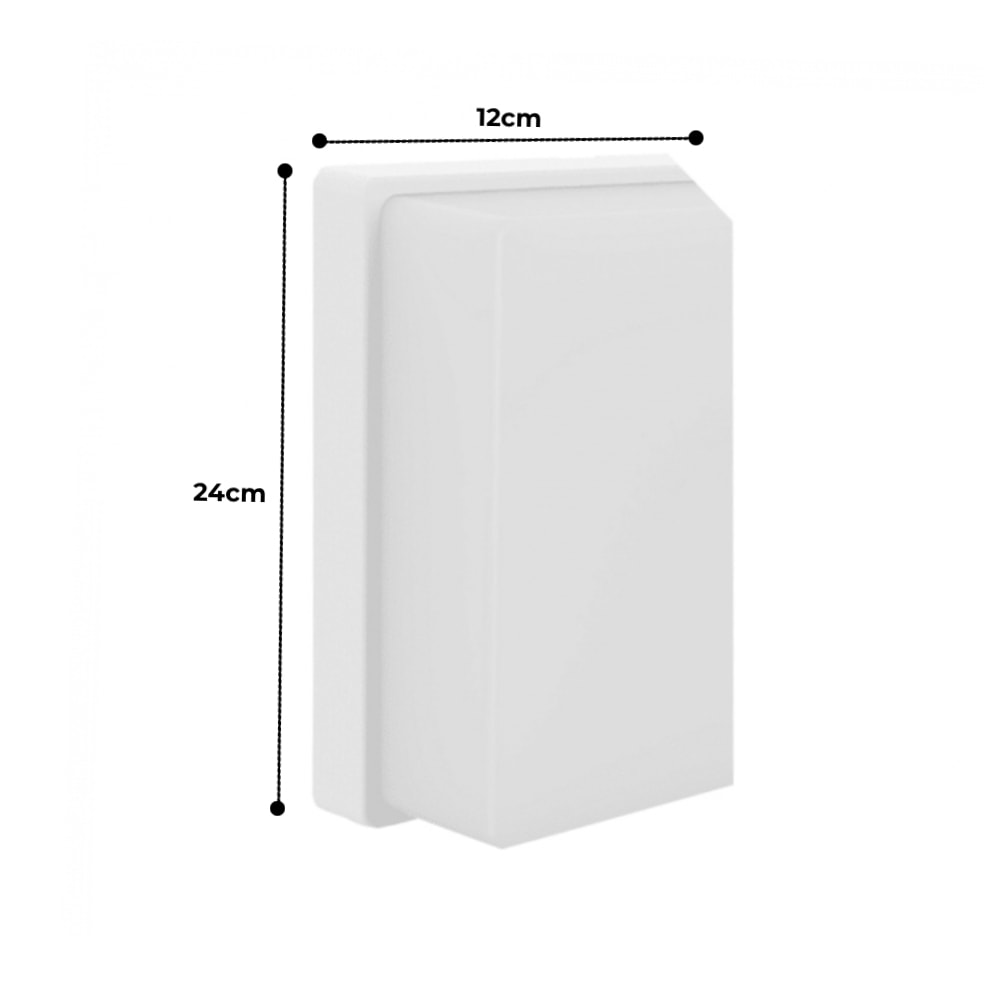 Arandela LED Evoled Retangular Branco 12W 3000K - LE-3913