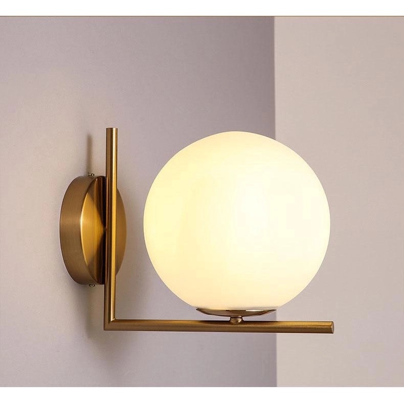 Arandela Nordecor 2110 Globo 20cm E27 Dourado - LL3010