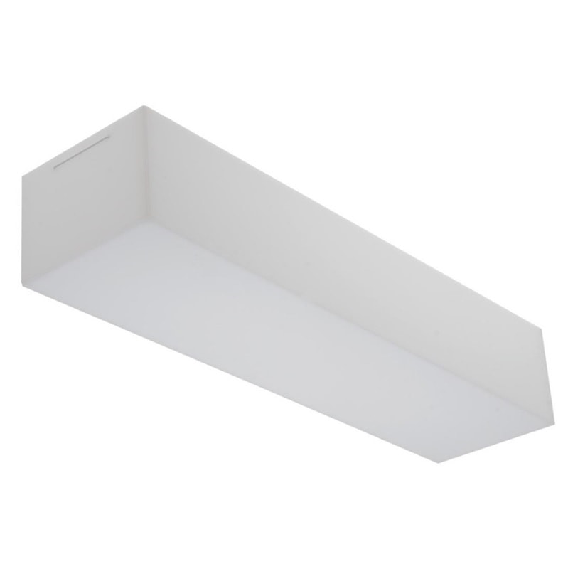 Arandela Plafon Acrílico Blumenau Retangular Flúor Branco