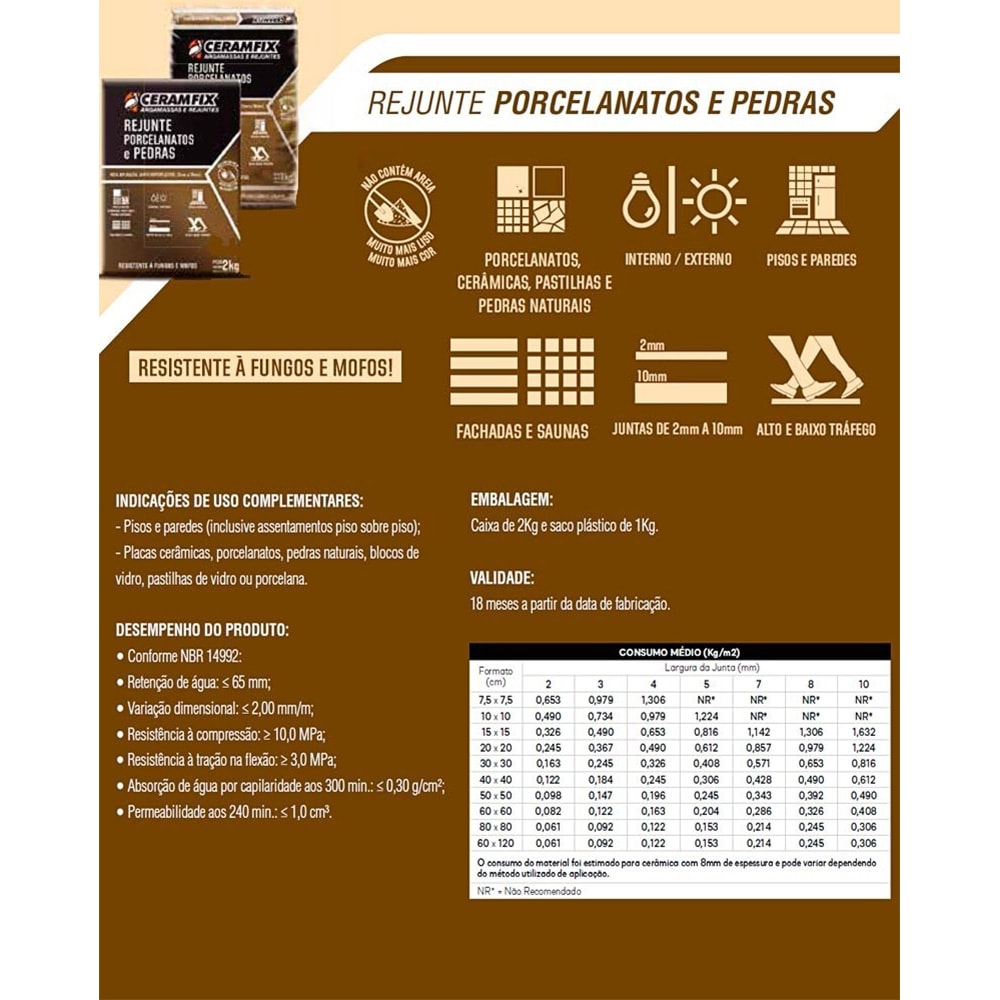 Argamassa AC III Porcelanato e Cerâmica uso Interno e Externo Ceramfix Arga Plus 20Kg Cinza - 603005