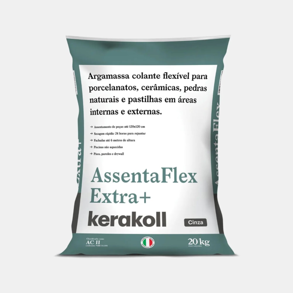Argamassa ACII Interna e Externa e Porcelanato Kerakoll Cimentolit 20KG Cinza - K90187.01