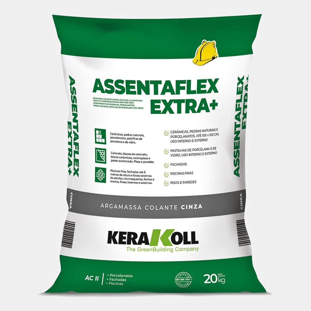 Argamassa ACII Interna e Externa e Porcelanato Kerakoll Cimentolit 20KG Cinza - K90187.01