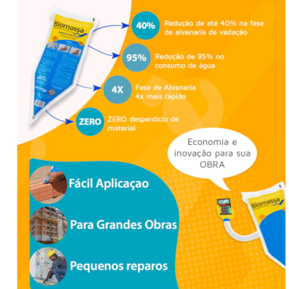 Argamassa Polimérica Assentamento Biomassa 3Kg