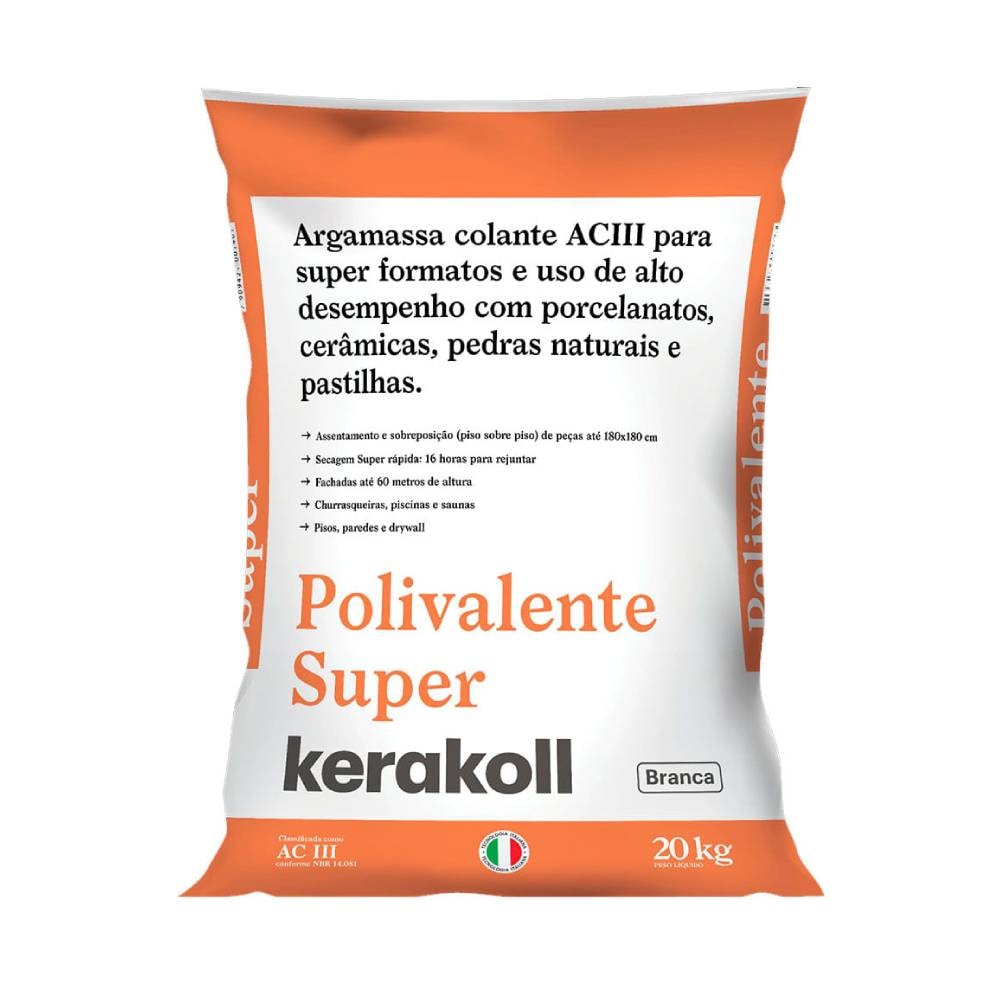 Argamassa Polivalente Interno/Externo ACIII Kerakoll 20Kg Super Branco - K90197.01