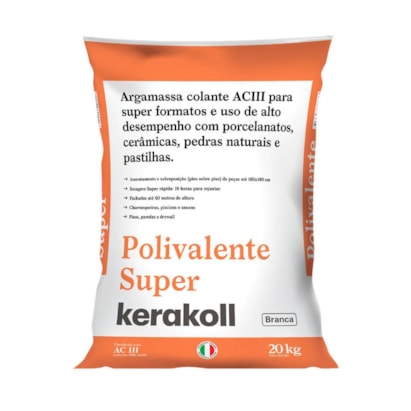 Argamassa Polivalente Interno/Externo ACIII Kerakoll 20Kg Super Branco - K90197.01