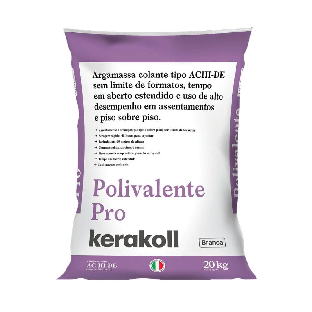 Argamassa Polivalente Pro Interno/Externo ACIII Kerakoll 20Kg Branco - K90199.01