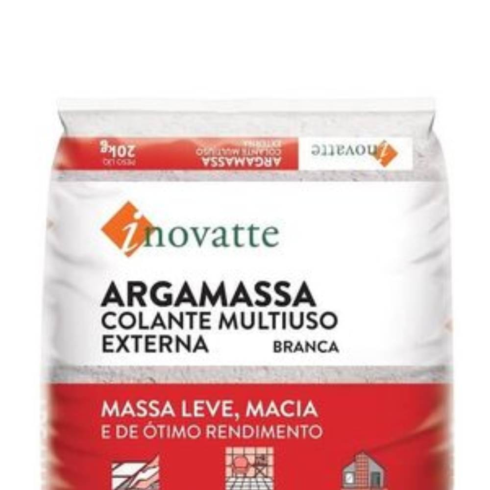 Argamassa Porcelanato uso Externo Inovatte 20Kg Branco - 304109
