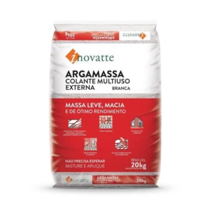 Argamassa Porcelanato uso Externo Inovatte 20Kg Branco - 304109