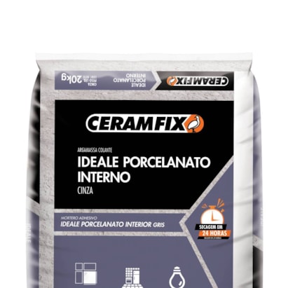 Argamassa Porcelanato uso Interno Ceramfix Ideale 20Kg Cinza - 603593