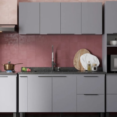Armário Aéreo de Cozinha em MDF Cisne Cozimax 150cm Cinza - 100420