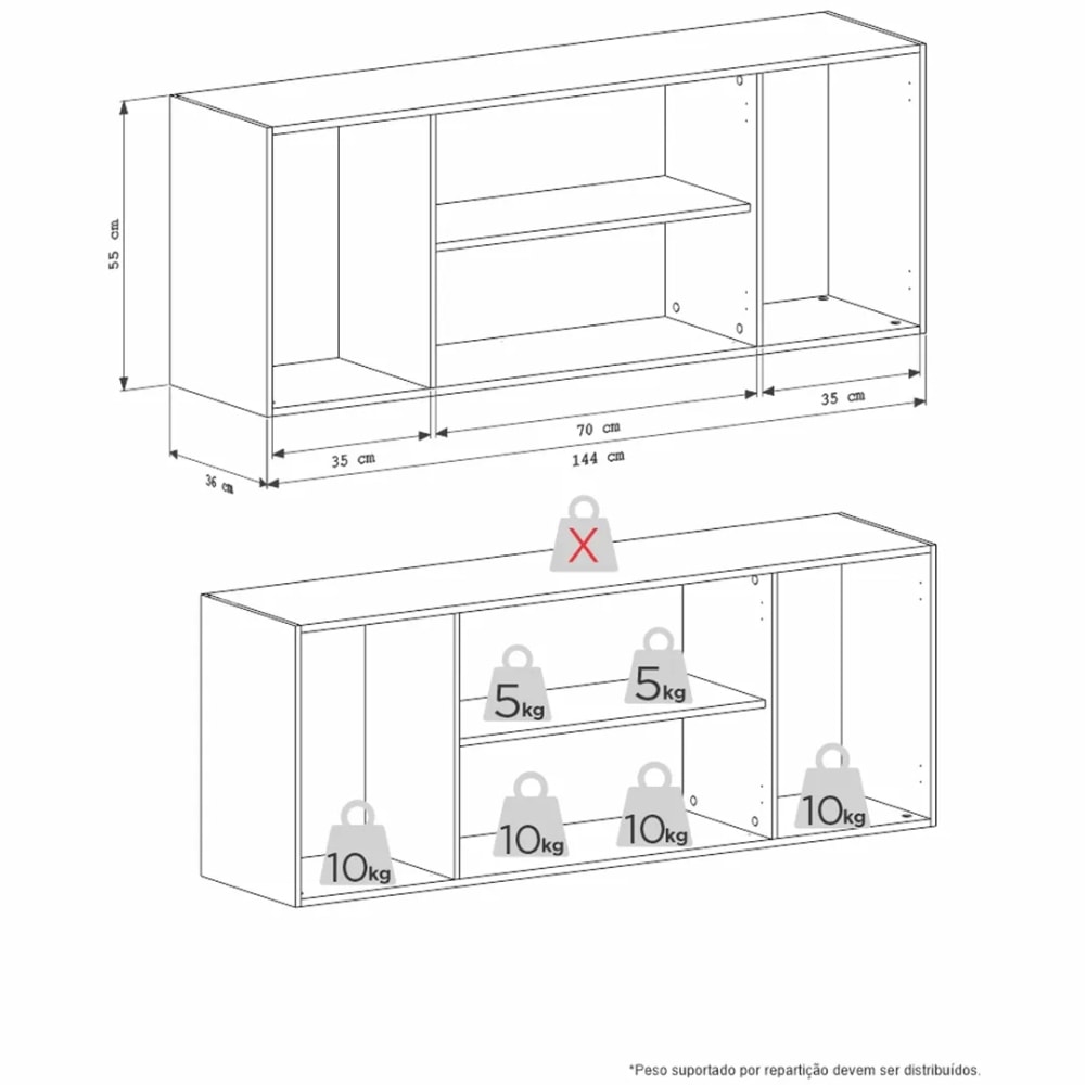 Armário Aéreo de Cozinha em MDF Cisne Cozimax 150cm Cinza - 100420