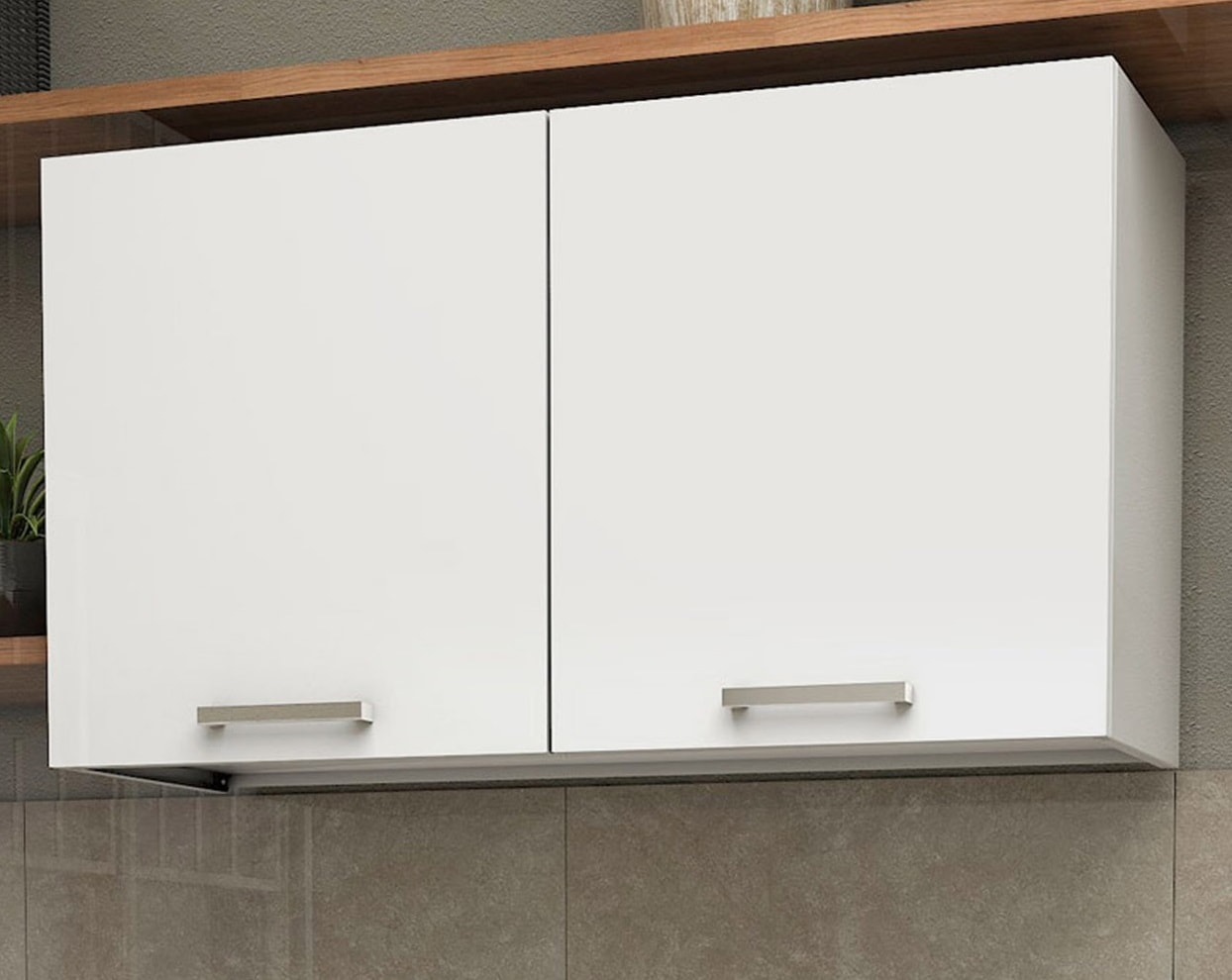 Armário de Cozinha Aéreo Cozimax Max Flat 2 Portas 100cm Branco - 87818