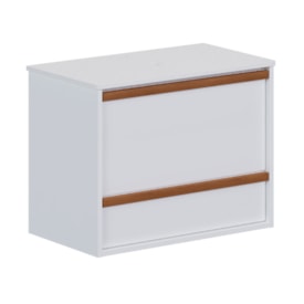 Armário Para Banheiro em Madeira 80cm Cozimax Amarilis Branco Com Tampo - 2439