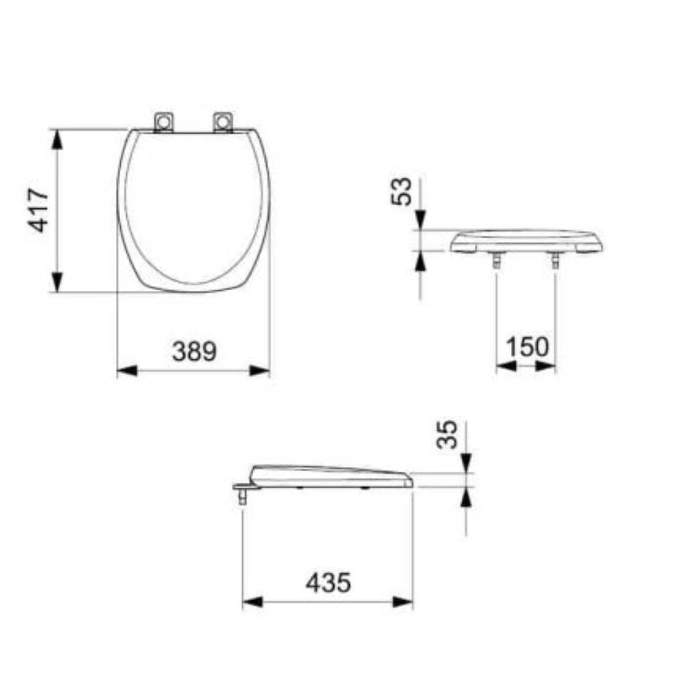 Assento Sanitário Convencional Incepa Thema Plus PP Branco - 9259810011100